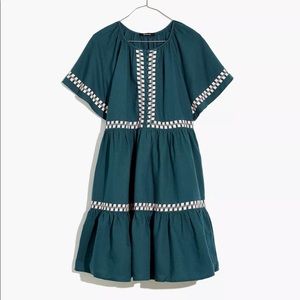 Madewell Embroidered Linen-Blend Flutter-Sleeve Mini Dress - XXS